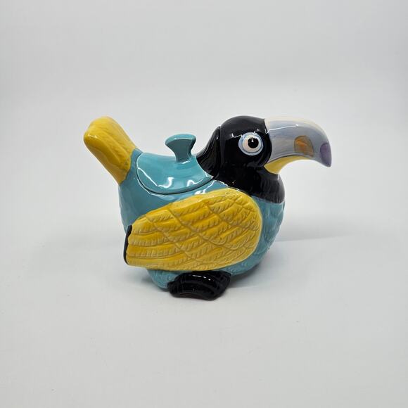 Vintage Bergschrund Seattle 1990 Toucan Pink Blue Set Pair Sugar w/ Lid Creamer - Picture 14 of 16